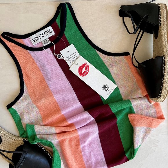 🍡5x HP!🍡 NWT Wildfox Sherbert Stripes Royce Tank - Picture 16 of 16
